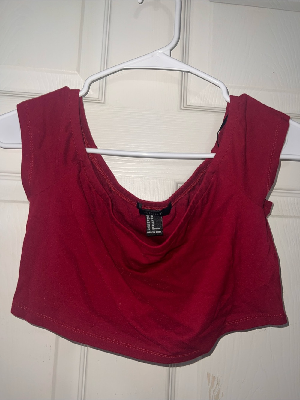 Forever 21 Red Scoop Neck Cropped Tank